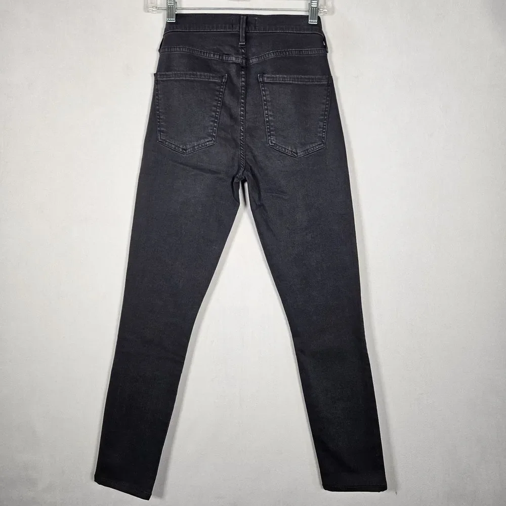 Agolde‎ Jeans Women 27x27.75 Sophie Mid Rise Skinny Dark Wash Grey Black Stretch